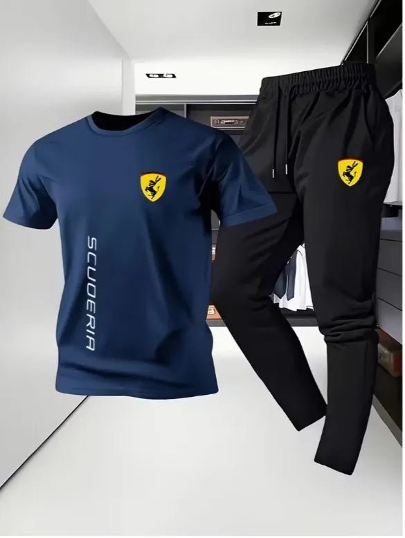 Men's Clothing Summer Breathable T-Shirt and Black Trouser Gym wear and comfortable - Summer Tracksuits For Men - Summer Tracksuit for Men - Summer Track Suits For Men - Track Suits for Boys -Track Suit for boys -